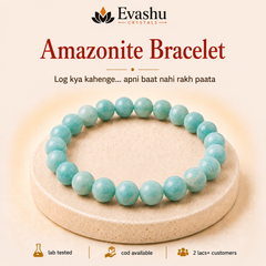 Authentic natural Amazonite Bracelet for Self-Expression and Speaking Confidence, shown as the main Evashu product view