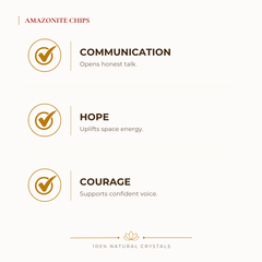 Amazonite Chips benefits for focus and mental clarity, explained in an Evashu natural-crystal guide