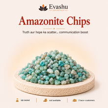 Load image into Gallery viewer, Authentic natural Amazonite Chips for Communication and Hope, shown as the main Evashu product view
