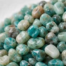 Load image into Gallery viewer, Close-up of authentic natural Amazonite showing crystal texture, colour and craftsmanship – amazonite chips stone symbol of truth courage and hope perfect
