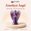 Authentic natural Amethyst Angel Figurine for Peace and Protection, shown as the main Evashu product view