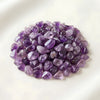 Amethyst Chips displayed fully on white silk cloth to show its natural colour, shape and finish