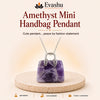 Authentic natural Amethyst Mini Handbag Pendant for Daily Calm and Emotional Ease, shown as the main Evashu product view