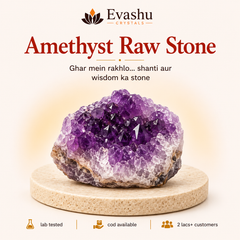 Authentic natural Amethyst Raw Stone for Home Peace and Calming Energy, shown as the main Evashu product view