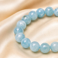 Load image into Gallery viewer, Close-up of authentic natural Aquamarine showing crystal texture, colour and craftsmanship
