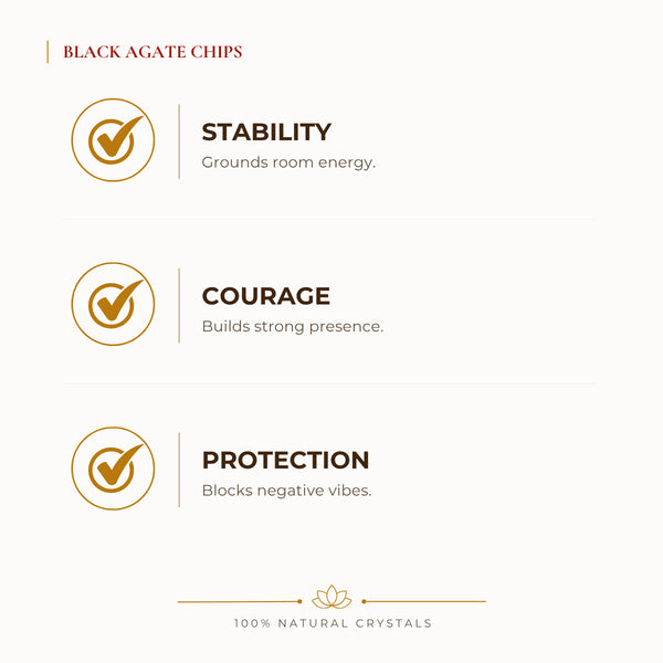Black Agate Chips benefits for nazar protection and negative-energy shielding, explained in an Evashu natural-crystal guide