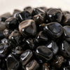 Close-up of authentic natural Black Agate showing crystal texture, colour and craftsmanship