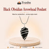 Authentic natural Black Obsidian Arrowhead Pendant for Warrior Protection and Clear Direction, shown as the main Evashu product view