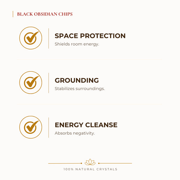 Black Obsidian Chips benefits for nazar protection and negative-energy shielding, explained in an Evashu natural-crystal guide