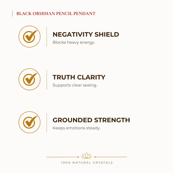 Black Obsidian Pencil Pendant benefits for nazar protection and negative-energy shielding, explained in an Evashu natural-crystal guide
