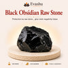 Authentic natural Black Obsidian Raw Stone for Home Protection and Grounding, shown as the main Evashu product view
