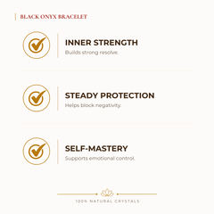 Black Onyx Bracelet benefits for focus and mental clarity, explained in an Evashu natural-crystal guide