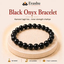 Load image into Gallery viewer, Authentic natural Black Onyx Bracelet for Inner Strength and Steady Protection, shown as the main Evashu product view
