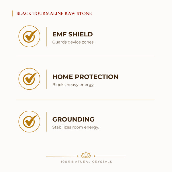 Black Tourmaline Raw Stone benefits for nazar protection and negative-energy shielding, explained in an Evashu natural-crystal guide