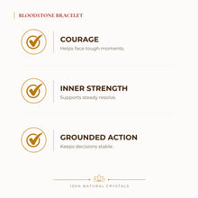 Load image into Gallery viewer, Bloodstone Bracelet benefits for focus and mental clarity, explained in an Evashu natural-crystal guide
