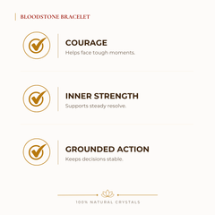 Bloodstone Bracelet benefits for focus and mental clarity, explained in an Evashu natural-crystal guide