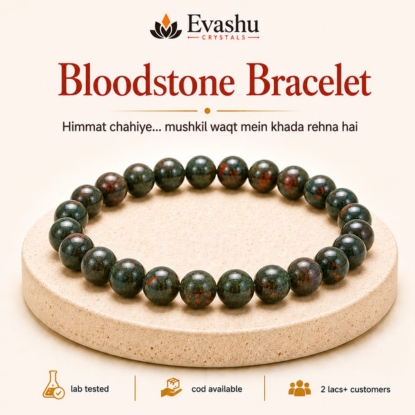 Authentic natural Bloodstone Bracelet for Courage and Inner Strength, shown as the main Evashu product view