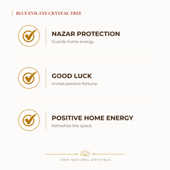 Blue Evil Eye Crystal Tree benefits for nazar protection and negative-energy shielding, explained in an Evashu natural-crystal guide