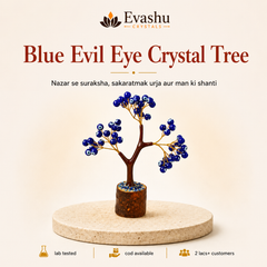 Authentic natural Blue Evil Eye Crystal Tree for Nazar Protection and Good Luck, shown as the main Evashu product view