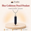 Authentic natural Blue Goldstone Pencil Pendant for Ambition Boost and Positive Mindset, shown as the main Evashu product view