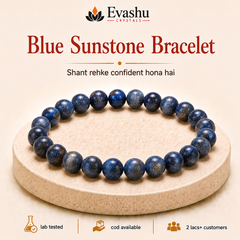 Authentic natural Blue Sunstone Bracelet for Calm Confidence and Mental Clarity, shown as the main Evashu product view