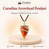 Authentic natural Carnelian Arrowhead Pendant for Vitality Boost and Action Motivation, shown as the main Evashu product view