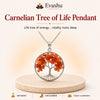 Authentic natural Carnelian Tree of Life Pendant for Rooted Vitality and Confidence Growth, shown as the main Evashu product view