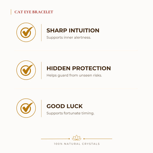 Cat Eye Bracelet benefits for focus and mental clarity, explained in an Evashu natural-crystal guide