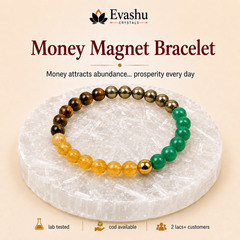 Authentic natural Money Magnet Bracelet with Free Selenite Charging Plate | Wealth Attraction & for wealth attraction and prosperity intention, shown as the