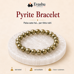 Authentic natural Pyrite Bracelet with Free Selenite Charging Plate | Wealth Retention & for wealth attraction and prosperity intention, shown as the main