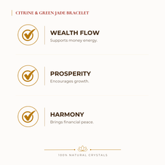 Citrine & Green Jade Bracelet benefits for calm mind and stress relief, explained in an Evashu natural-crystal guide