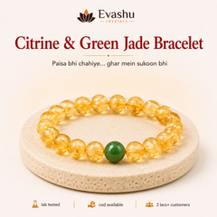 Authentic natural Citrine & Green Jade Bracelet for Wealth Flow and Prosperity, shown as the main Evashu product view
