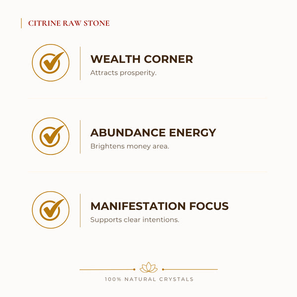 Citrine Raw Stone benefits for wealth attraction and prosperity intention, explained in an Evashu natural-crystal guide