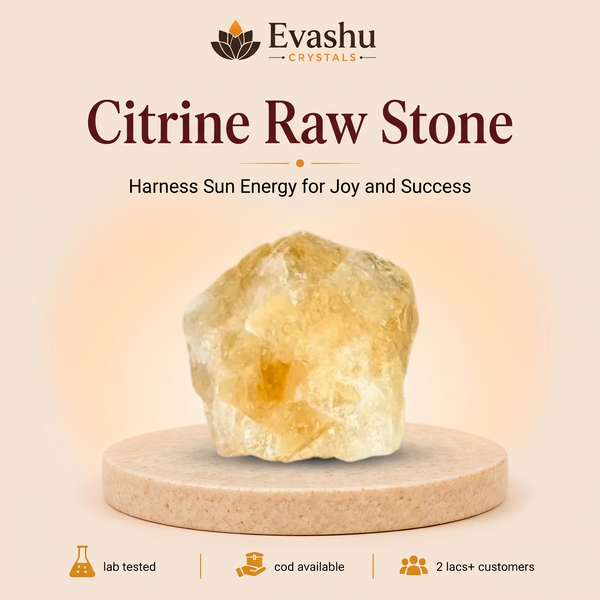 Authentic natural Citrine Raw Stone for Wealth Corner and Abundance Energy, shown as the main Evashu product view