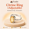 Authentic natural Citrine Adjustable Ring for Abundance Energy and Success Mindset, shown as the main Evashu product view