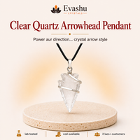 Certified Natural Clear Quartz Arrowhead Pendant - Clear Direction & Energy Amplification