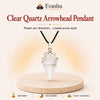 Authentic natural Clear Quartz Arrowhead Pendant for Clear Direction and Energy Amplification, shown as the main Evashu product view