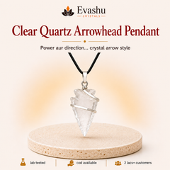 Authentic natural Clear Quartz Arrowhead Pendant for Clear Direction and Energy Amplification, shown as the main Evashu product view