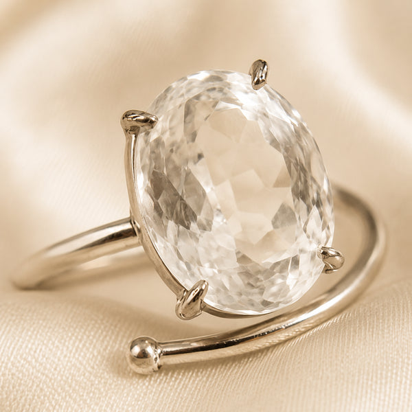 Close-up of authentic natural Clear Quartz and Sphatik showing crystal texture, colour and craftsmanship
