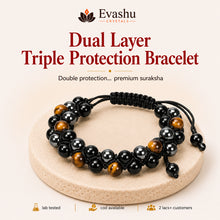 Load image into Gallery viewer, Authentic natural Dual Layer Triple Protection Bracelet for Double Shield and Grounding, shown as the main Evashu product view
