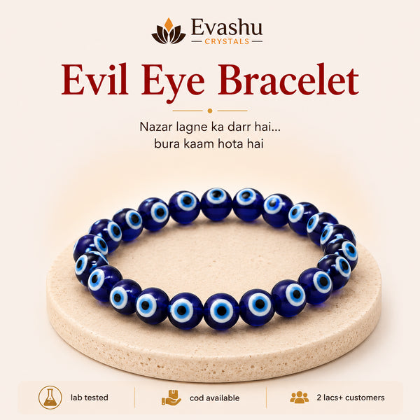 Authentic natural Evil Eye Bracelet for Nazar Protection and Positive Energy, shown as the main Evashu product view