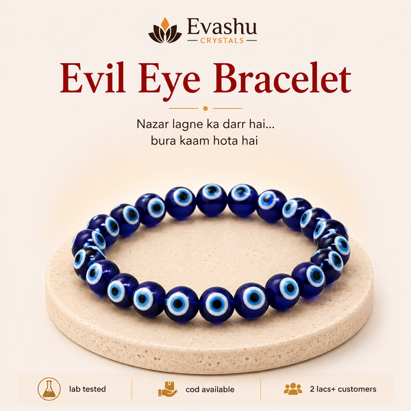 Authentic natural Evil Eye Bracelet for Nazar Protection and Positive Energy, shown as the main Evashu product view
