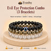 Authentic natural Evil Eye Protection Bracelet Combo for Nazar Shield and Wealth Layer, shown as the main Evashu product view