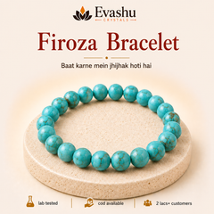 Authentic natural Firoza Bracelet for Clear Speech and Communication, shown as the main Evashu product view