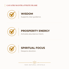 Pyrite Spiritual Frame benefits for wealth attraction and prosperity intention, explained in an Evashu natural-crystal guide