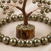 Close-up of authentic natural Golden Pyrite showing crystal texture, colour and craftsmanship