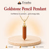 Authentic natural Goldstone Pencil Pendant for Confidence Glow and Success Energy, shown as the main Evashu product view