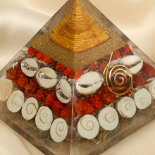 Load image into Gallery viewer, Close-up of authentic natural Gomti Chakra showing crystal texture, colour and craftsmanship – gomti chakra orgone pyramid protection positivity energy healing
