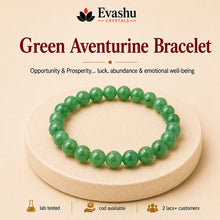 Load image into Gallery viewer, Authentic natural Green Aventurine Bracelet for Vitality Support and Heart Calm, shown as the main Evashu product view
