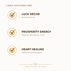 Green Aventurine Chips benefits for calm mind and stress relief, explained in an Evashu natural-crystal guide